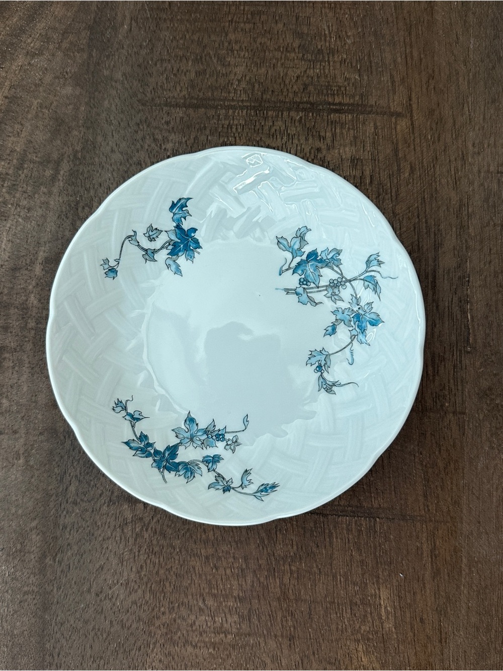 Vintage Bernardaud & Co Limoges France Saint Saens Saucer Plate 5.25” White Blue